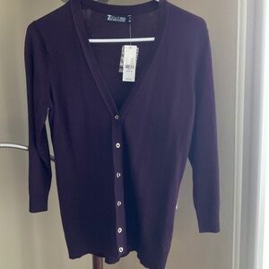 7TH Avenue Design Studio New York & Company Wine Color Sweater, Size M, NWT